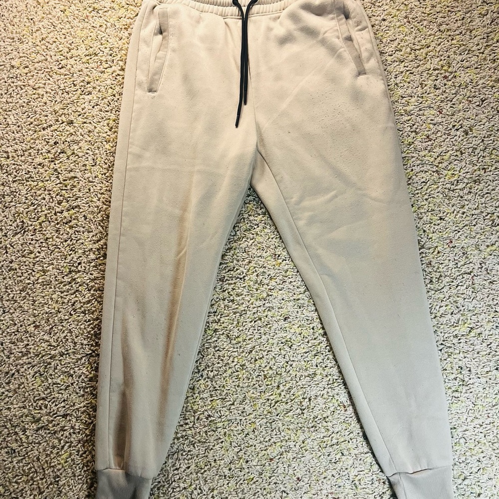 Thletex Tan Sweatpants Large Performance Joggers Drawstring Cuffed Men’s Pants